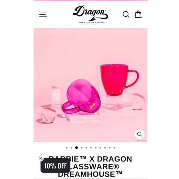 NIB Barbie x Dragon Glass pink espresso cups new in box never used Holiday Gift! - Picture 5 of 6